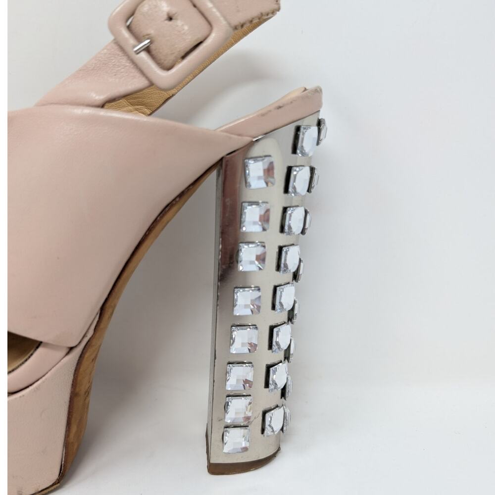 Giuseppe Zanotti Crystal Heel Platform Sandals Nude Pink EU 36.5 - Picture 15 of 16